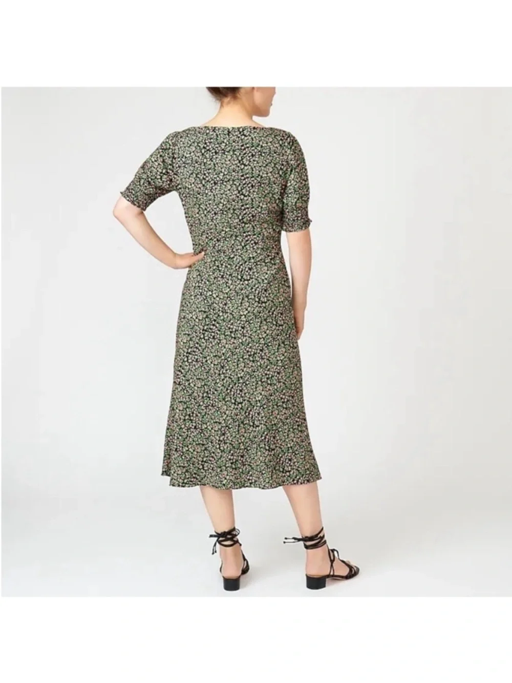 J. Crew Smocked-sleeve midi dress in floral 10 NWT - Picture 2 of 11